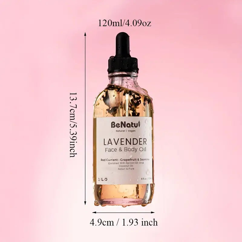 4.06oz Lavender Face & Body Oil For Massage, Skinc