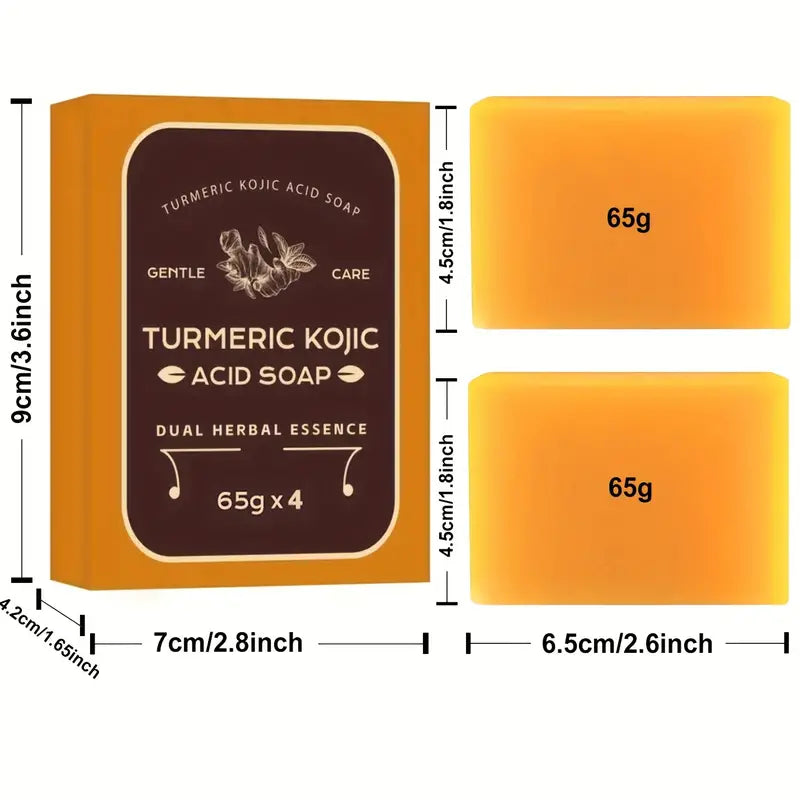 2/4pcs Turmeric & Kojic Acid Soap Bar, 2.29oz Each